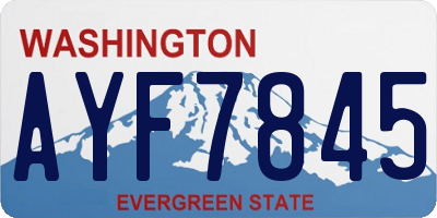 WA license plate AYF7845