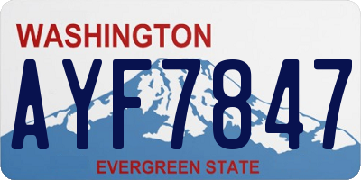 WA license plate AYF7847