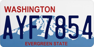 WA license plate AYF7854