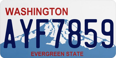 WA license plate AYF7859