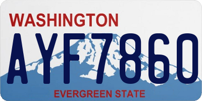 WA license plate AYF7860