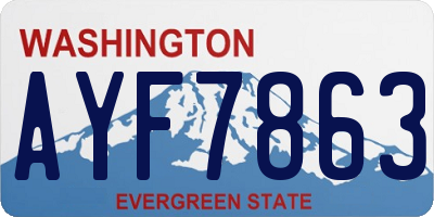 WA license plate AYF7863