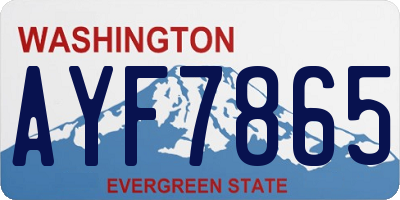 WA license plate AYF7865