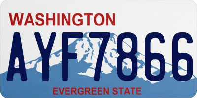 WA license plate AYF7866