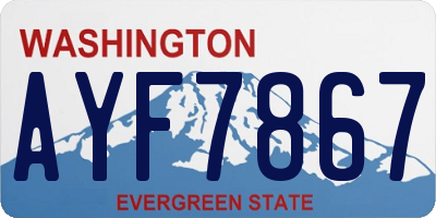 WA license plate AYF7867
