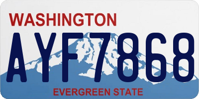 WA license plate AYF7868