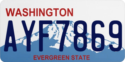WA license plate AYF7869
