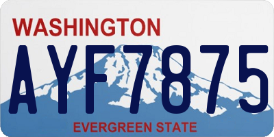 WA license plate AYF7875