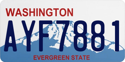 WA license plate AYF7881