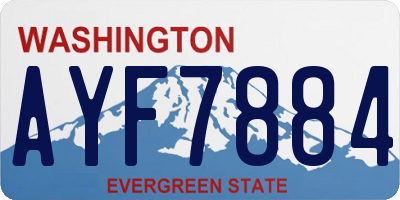 WA license plate AYF7884
