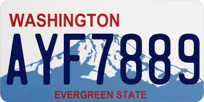 WA license plate AYF7889