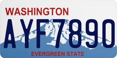 WA license plate AYF7890
