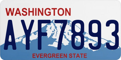 WA license plate AYF7893