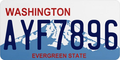 WA license plate AYF7896