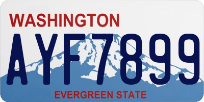 WA license plate AYF7899