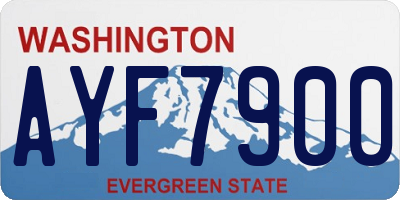 WA license plate AYF7900