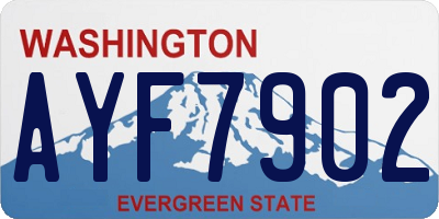 WA license plate AYF7902