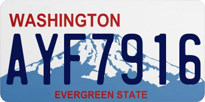 WA license plate AYF7916