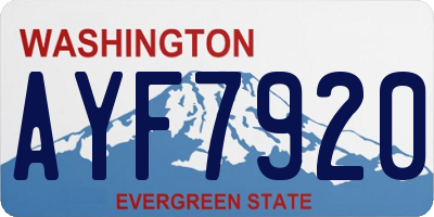 WA license plate AYF7920