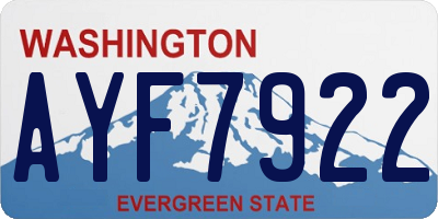 WA license plate AYF7922