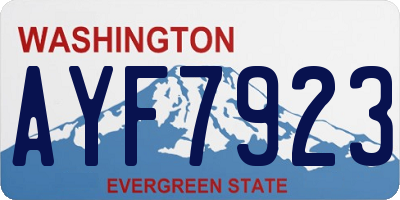 WA license plate AYF7923