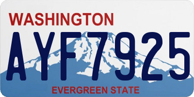 WA license plate AYF7925