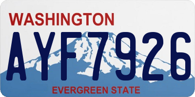 WA license plate AYF7926