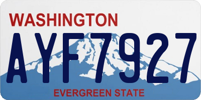 WA license plate AYF7927