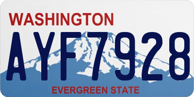 WA license plate AYF7928