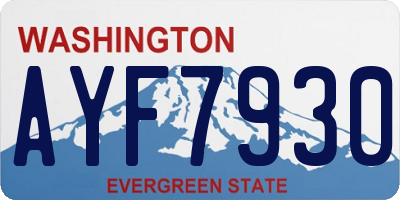 WA license plate AYF7930
