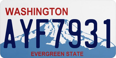 WA license plate AYF7931