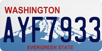 WA license plate AYF7933
