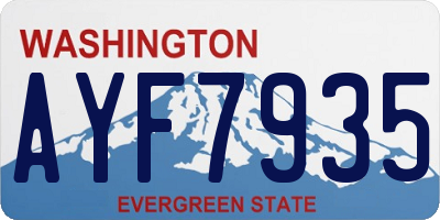 WA license plate AYF7935