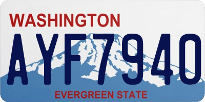 WA license plate AYF7940