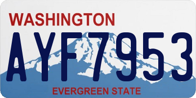 WA license plate AYF7953