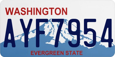 WA license plate AYF7954