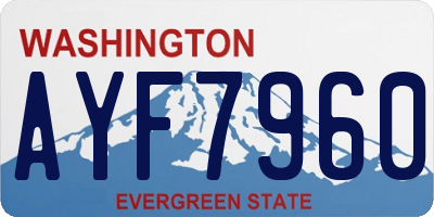 WA license plate AYF7960