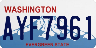 WA license plate AYF7961