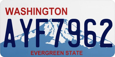 WA license plate AYF7962