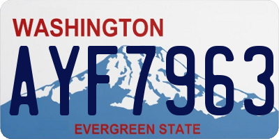 WA license plate AYF7963