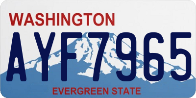 WA license plate AYF7965