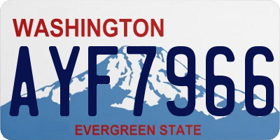 WA license plate AYF7966