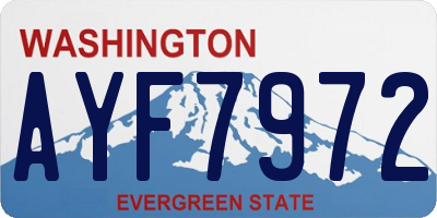 WA license plate AYF7972
