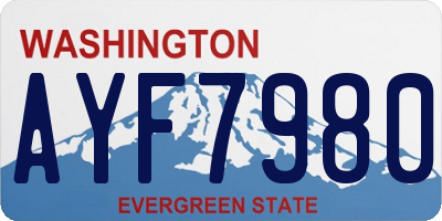 WA license plate AYF7980