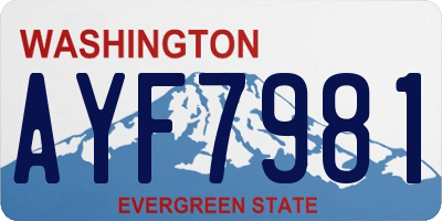 WA license plate AYF7981