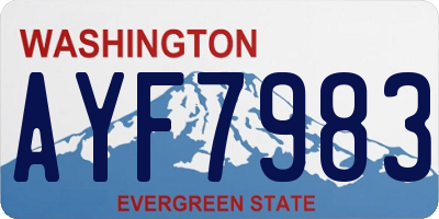 WA license plate AYF7983