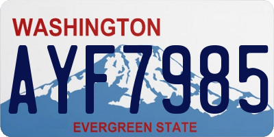 WA license plate AYF7985