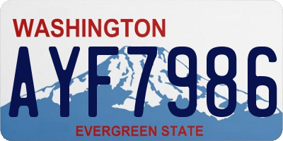 WA license plate AYF7986