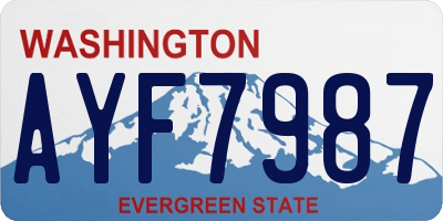 WA license plate AYF7987
