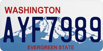 WA license plate AYF7989